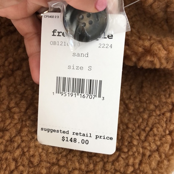 Free People Izzy wrap teddy jacket sand - Picture 15 of 16